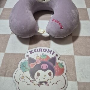 Kawaii Sanrio Kuromi set mousepad travel pillow new